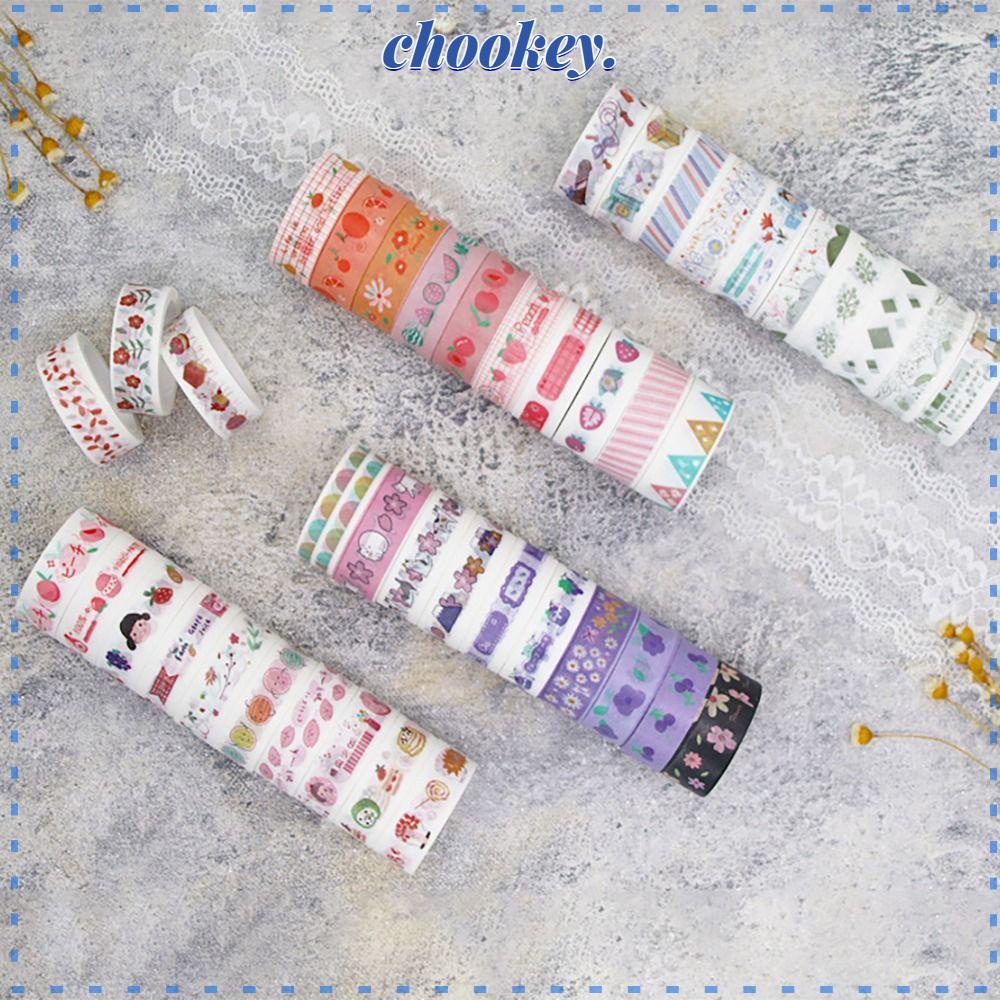 CHOOKEY Set 60 Cuộn Băng Keo Washi Họa Tiết Dễ Thương Trang Trí Sổ Tay DIY