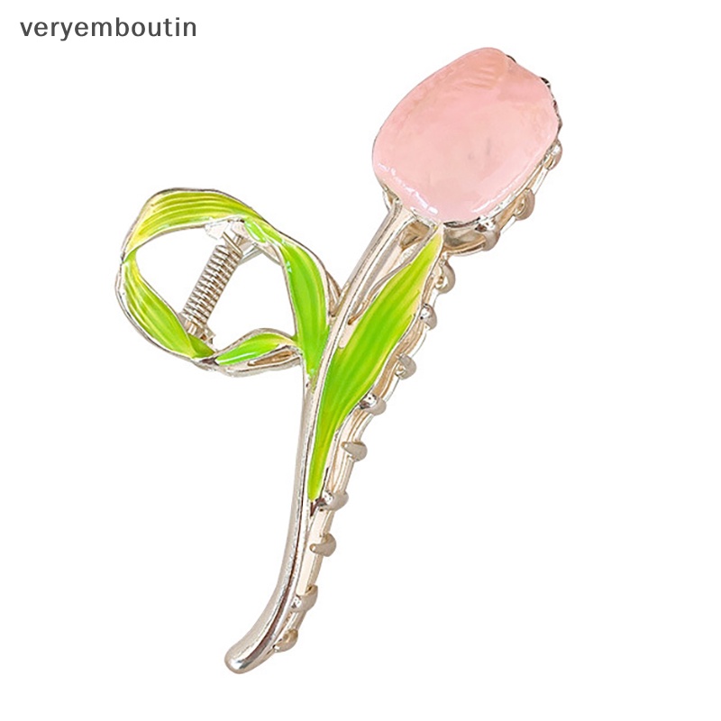 Kẹp Tóc Hoa Tulip / Cá Mập / Đuôi Ngựa Vintage Ngọt Ngào Hợp Thời Trang Cho Nữ n