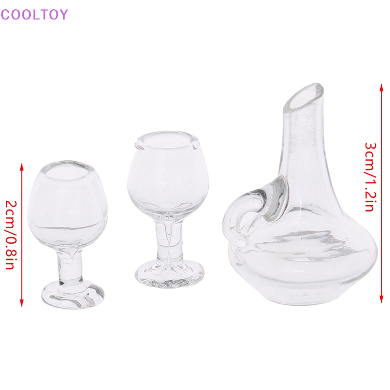 1 Bộ Ly Thủy Tinh Trong Suốt 1: 12 Trang Trí Nhà Búp Bê