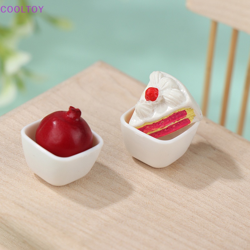 Set 4 Bát Cơm Hình Vuông Mini Tỉ Lệ 1: 12 Dùng Để Trang Trí Nhà Búp Bê