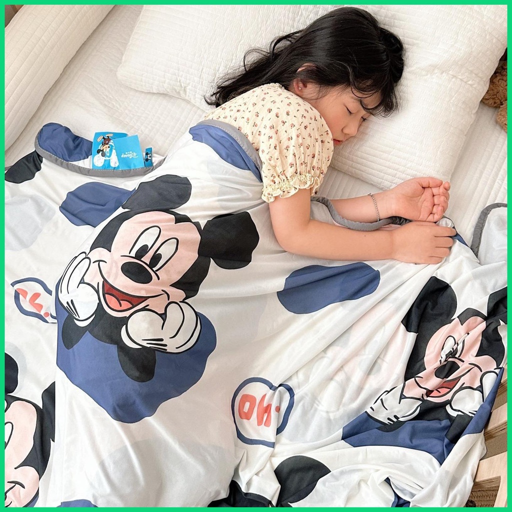 Chăn Mỏng Làm Mát Bằng Sợi Tre Thoáng Khí Họa Tiết Hoạt Hình Cho Mùa Hè