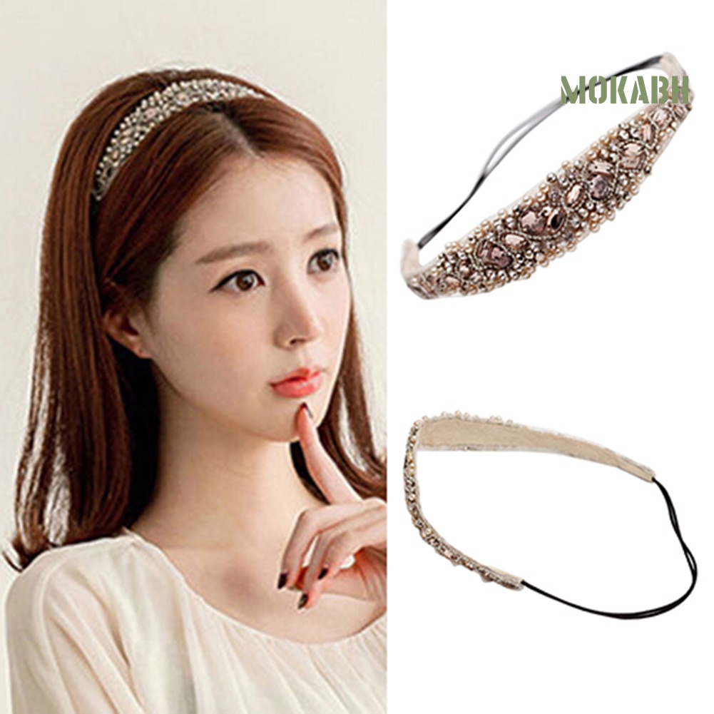 Băng Đô Ren Đính Ngọc Trai Giả Ngọt Ngào Thời Trang Cho Nữ