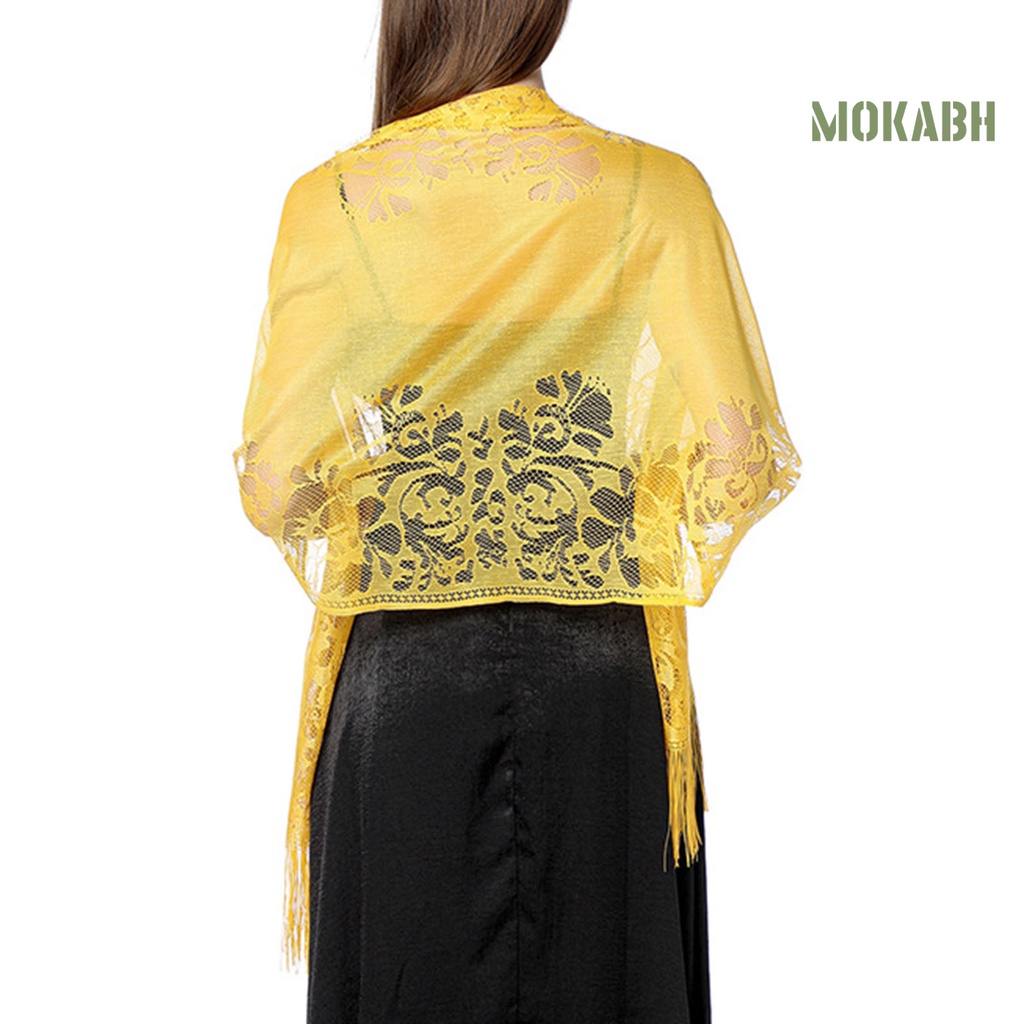 Khăn Choàng Ren Hoa Phối Tua Rua Dành Cho Cô Dâu