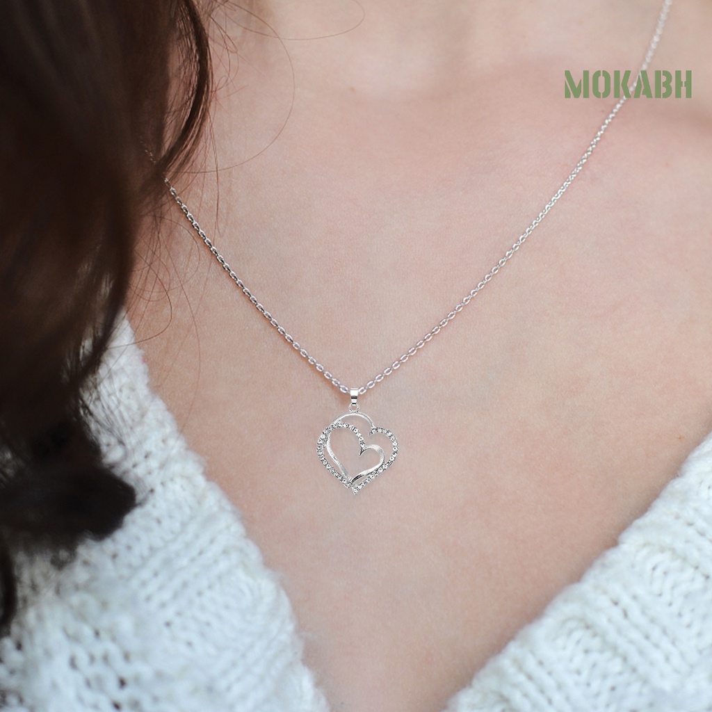 1 Bộ Bông Tai Móc Hình Trái Tim Đôi Đánh Bóng 2 Màu Thời Trang Mùa Hè Dành Cho Bạn Nữ