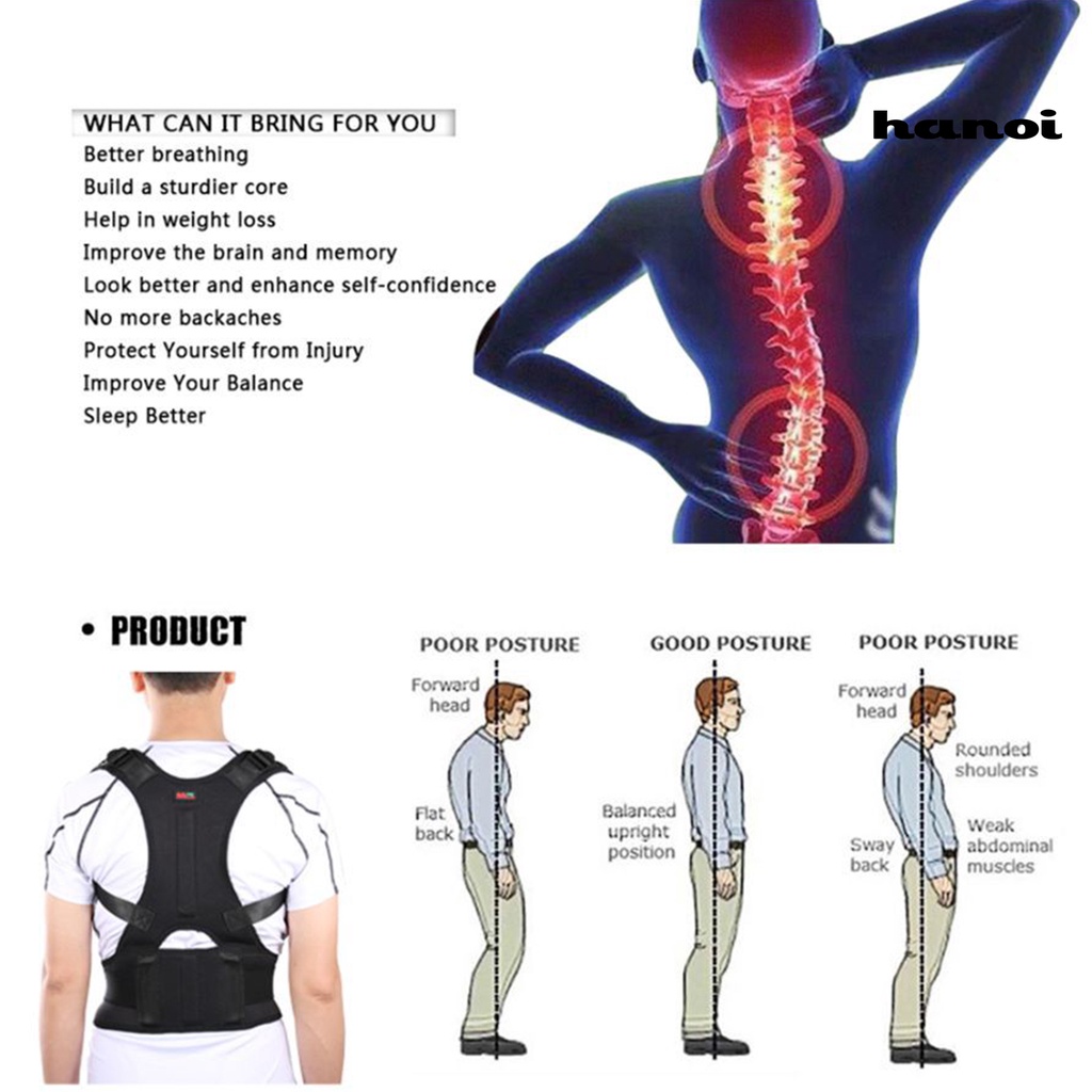Vòng Đeo Tay Kiểu Dáng Đơn Giản Trẻ Trung♙Đai Đeo Điều Chỉnh Tư Thế Cột Sống Thoải Mái G09 Chăm Sóc Sức Khỏe
