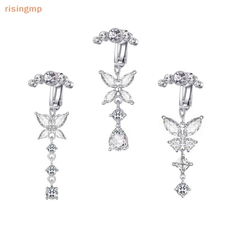 Khuyên Rốn Hình Bướm Bằng Thép Không Gỉ Đính Đá Zircon