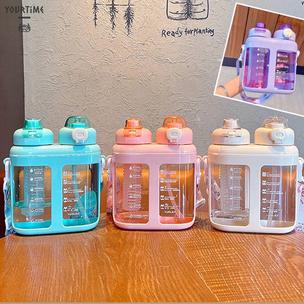 Bình Nước 1600ml Có Dây Đeo Vai Dễ Thương