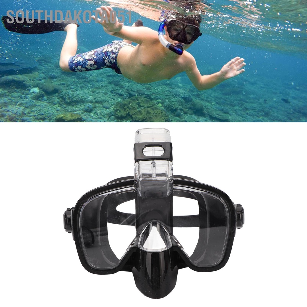 Southdakota051 Kính Lặn Chống Sương Mù Kín Tốt Ống Thở Có Giá Đỡ Máy Ảnh Cho Bơi Lội