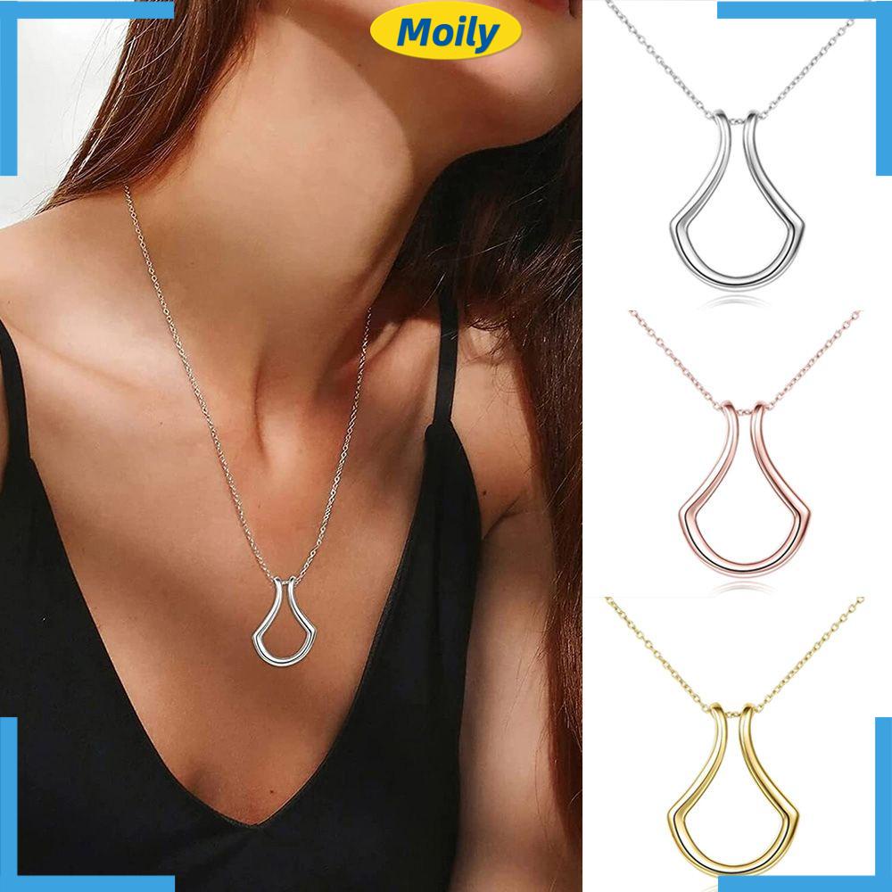 Vòng cổ Choker Bằng Thép Không Gỉ Mặt Chữ U Thanh Lịch Quyến Rũ Dành Cho Nữ