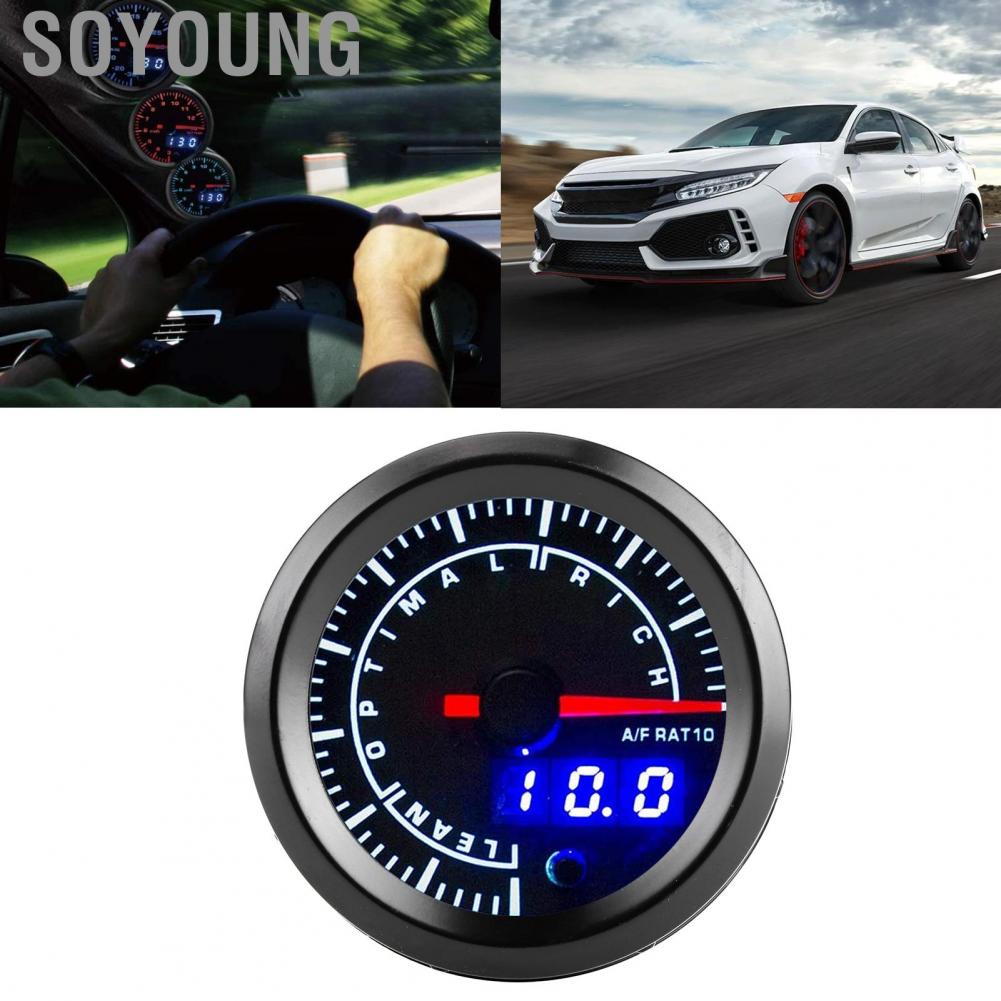 Soyoung Universal Fuel Ratio Gauge Pointer  Digital Display 52mm Dia Auto Instr