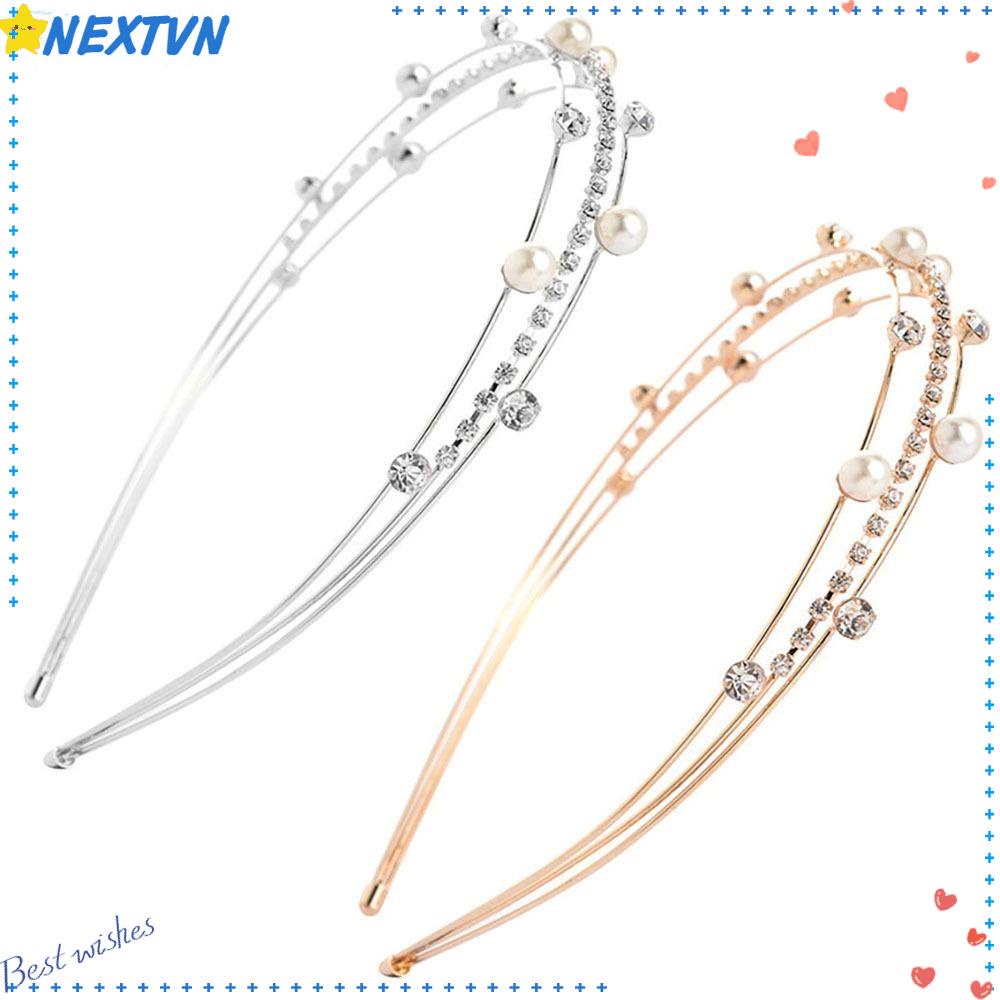 Lược Cài Tóc Hình Hoa Lá Đính Đá Lấp Lánh Cho Cô Dâu