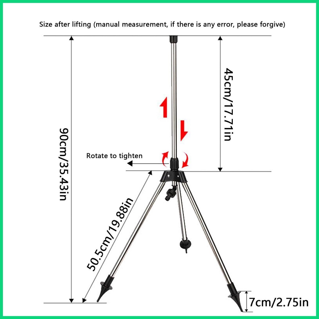 Bộ Giá Đỡ Ba Chân + Vòi Phun Nước + Vòi Phun Cỡ Lớn Xoay 360 Độ Cho Sân Vườn jiwvn