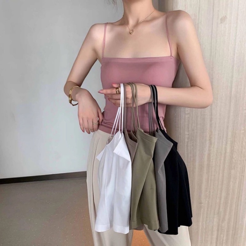 Áo Ngực Cotton Siêu Co Giãn Có Đệm Ngực - Women's Strap Tops With Chest Pads Cotton