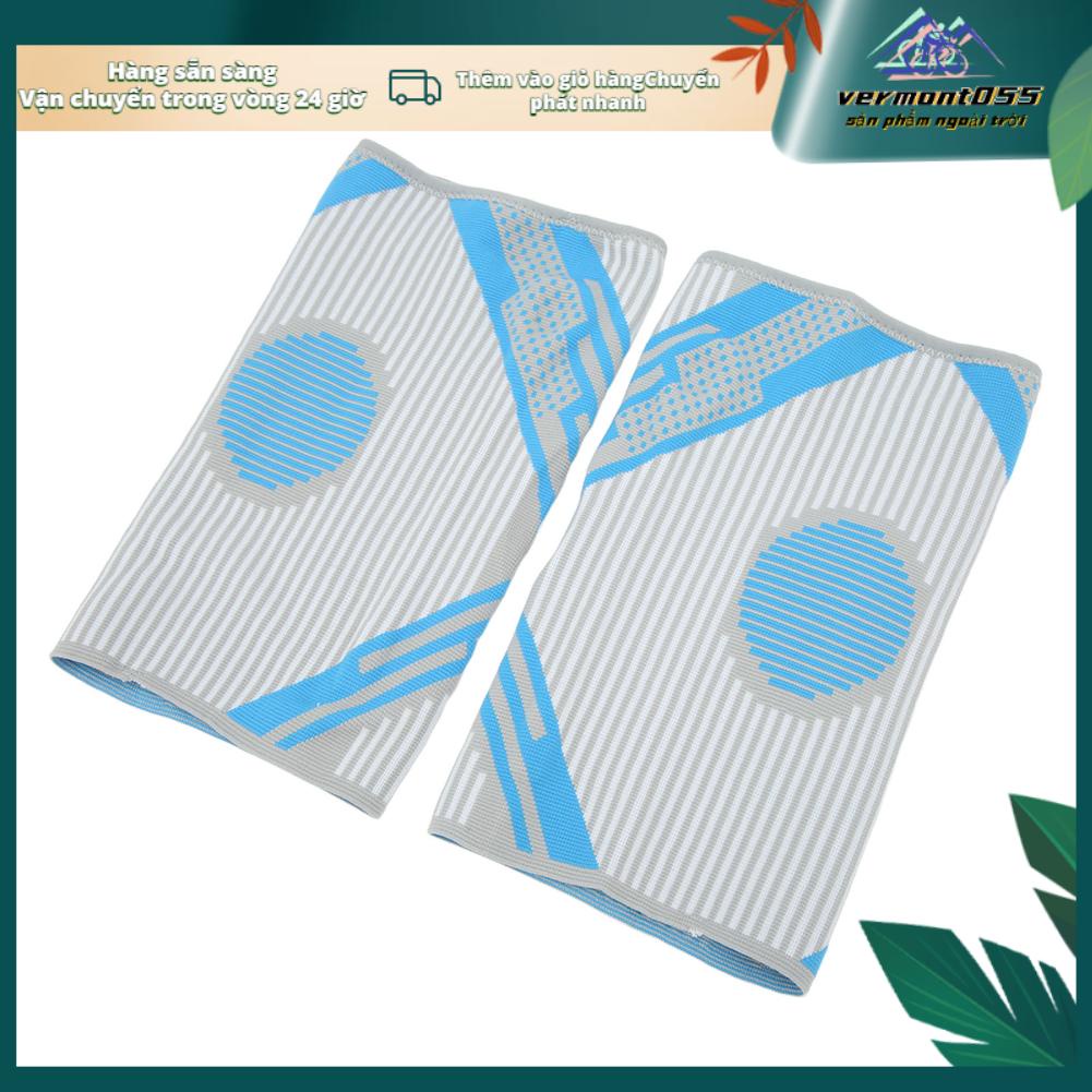 Vermont055 1 Nẹp Đầu Gối Thể Thao Miếng Lót Nylon Đan Lò Xo Silicone Bảo Vệ Hỗ Trợ Màu Xanh Cho Bóng Rổ Chạy