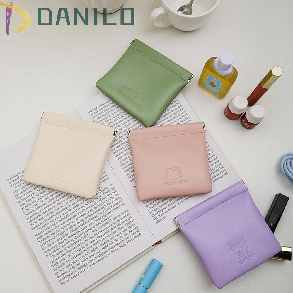 Túi Da PU Đựng Tiền / Chìa Khóa Tự Đóng Chống Thấm Nước Họa Tiết Mèo Kitty DANILO Kuromi