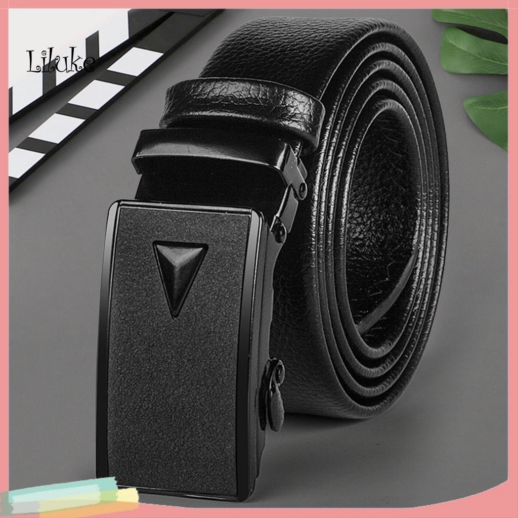 Thắt Lưng Nam Giả Da Màu Trơn Khóa Kim Loại Tròn Thời Trang