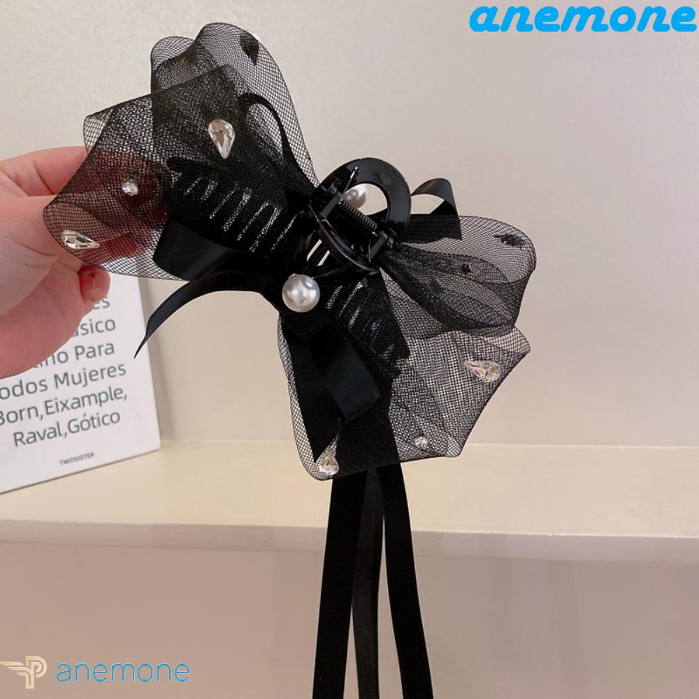 Kẹp Tóc Nơ Ruy Băng Màu Đen Thời Trang Dành Cho Nữ