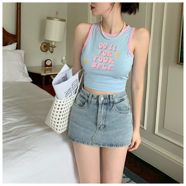 Áo Hai Dây Ngắn Ôm Dáng Phong Cách Retro Quyến Rũ Dành Cho Nữ