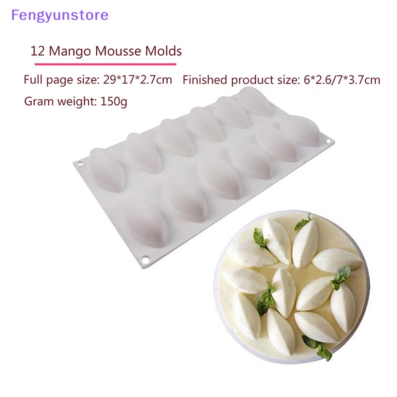 Khuôn Silicone 12 Ngăn Làm Bánh Hình Quenelle