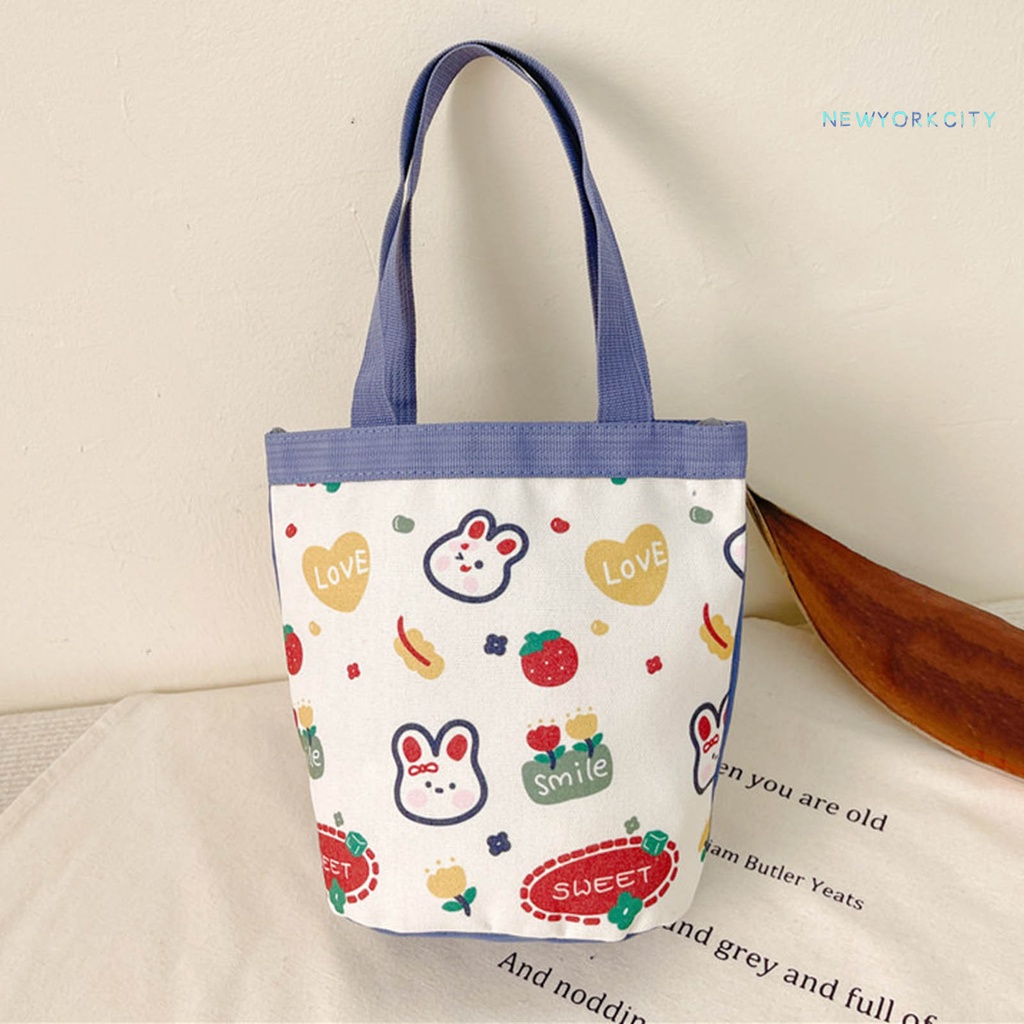 Túi Tote Bằng Vải Canvas Chống Nước Chống Mòn In Họa Tiết Hoạt Hình Sức Chứa Lớn