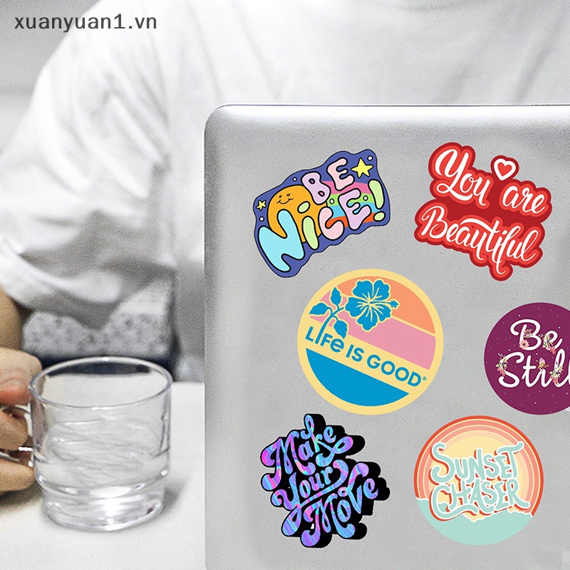 Set 50 Miếng Dán In Câu Nói Bằng Tiếng Anh Độc Đáo