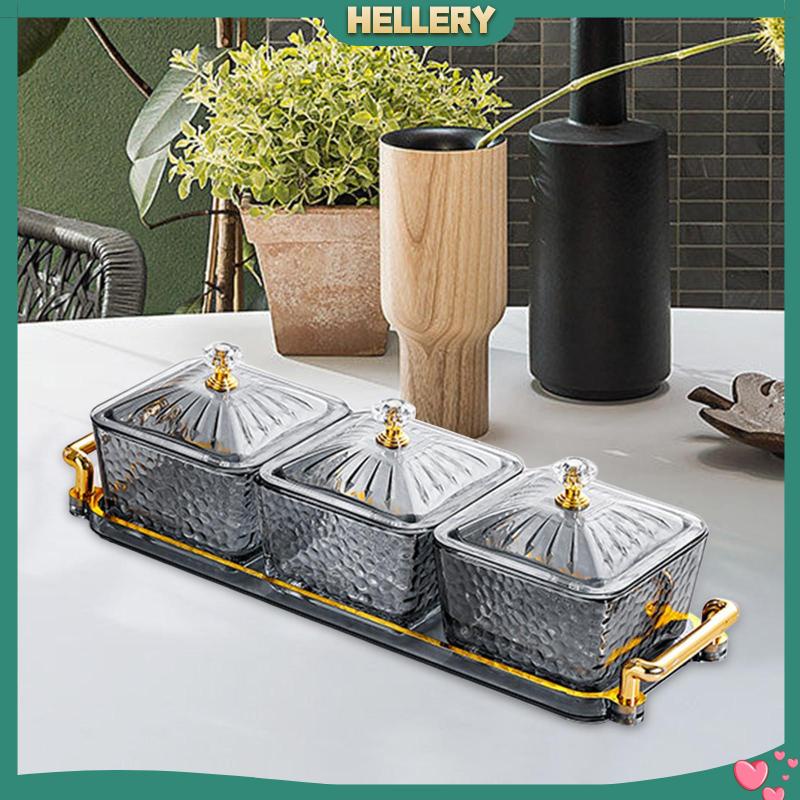 [HelleryVN] Khay Đựng Gia Vị / Thức Ăn Vặt Có Nắp Tháo Rời Được