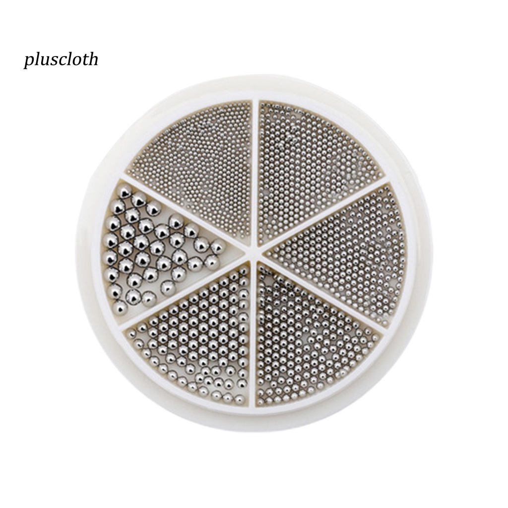 1 Hộp Hạt Tròn 3D Nhiều Kích Cỡ Trang Trí Móng Tay 0.8-3mm