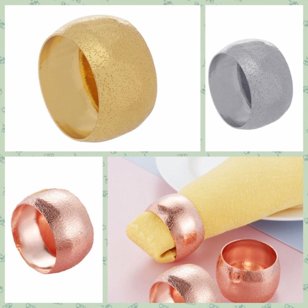 Bộ 4 Vòng Nhẫn Khăn Ăn Bằng Kim Loại Mạ Điện In Họa Tiết GLENES Cho Khách Sạn / Phòng