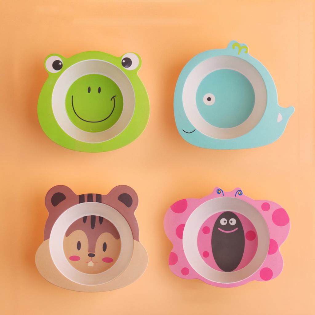 Bát chén ăn dặm lúa mạch hình con vật đáng yêu cho bé