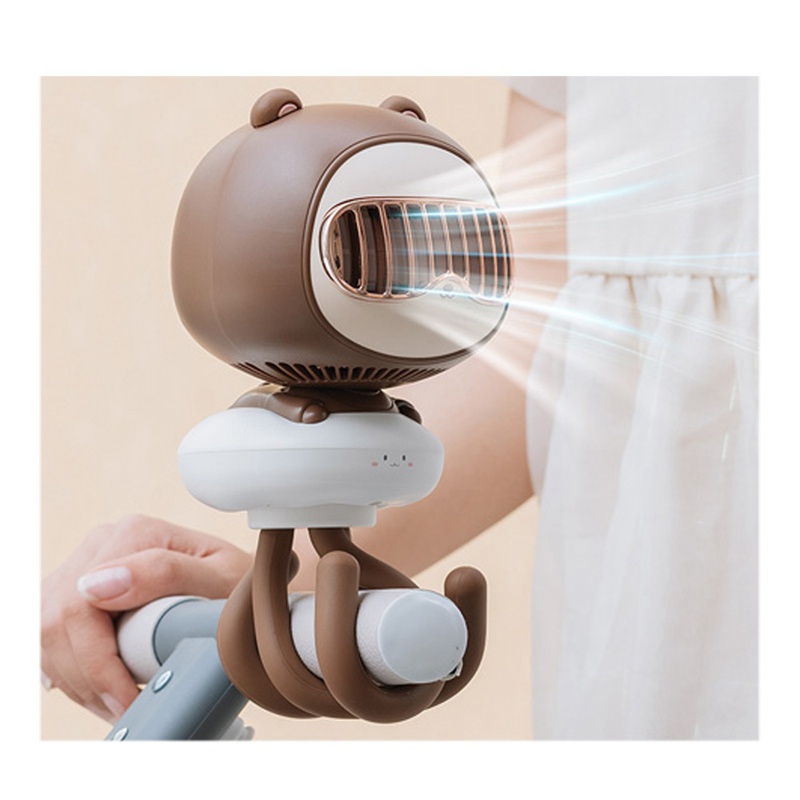 Quạt Mini Cầm Tay Đa Năng Có Thể Sạc Lại Hình Bạch Tuộc Xinh Xắn