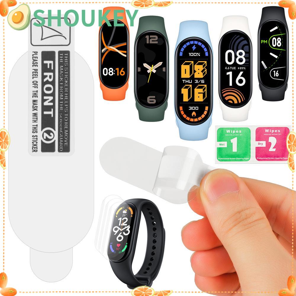 SHOUKEY Set 5 Phim Dán Bảo Vệ Màn Hình Bằng TPU Dẻo Trong Suốt Chống Trầy Cho Xiaomi Mi Band 7