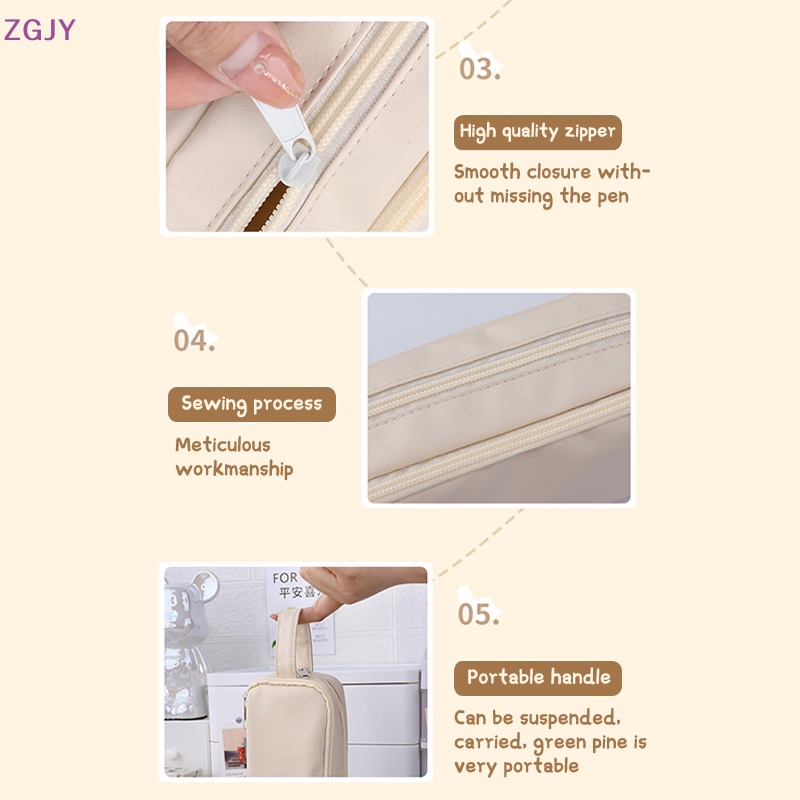 Túi Đựng Bút Bằng Vải Canvas Hai Mặt Màu Macaron Sáng Tạo Mới