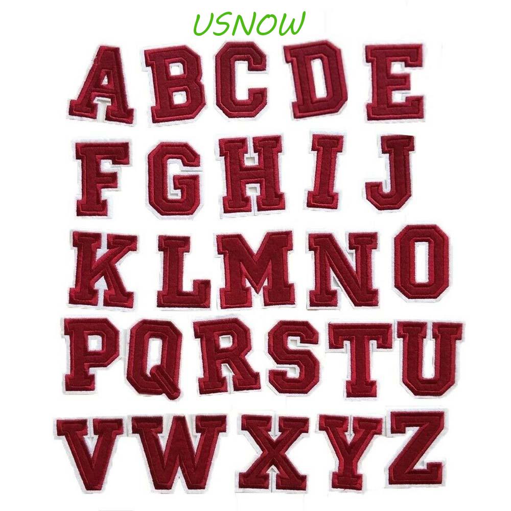 USNOW Miếng Vá Trang Trí Áo Thun / Áo Khoác Hình Chữ Cái Từ A Đến Z