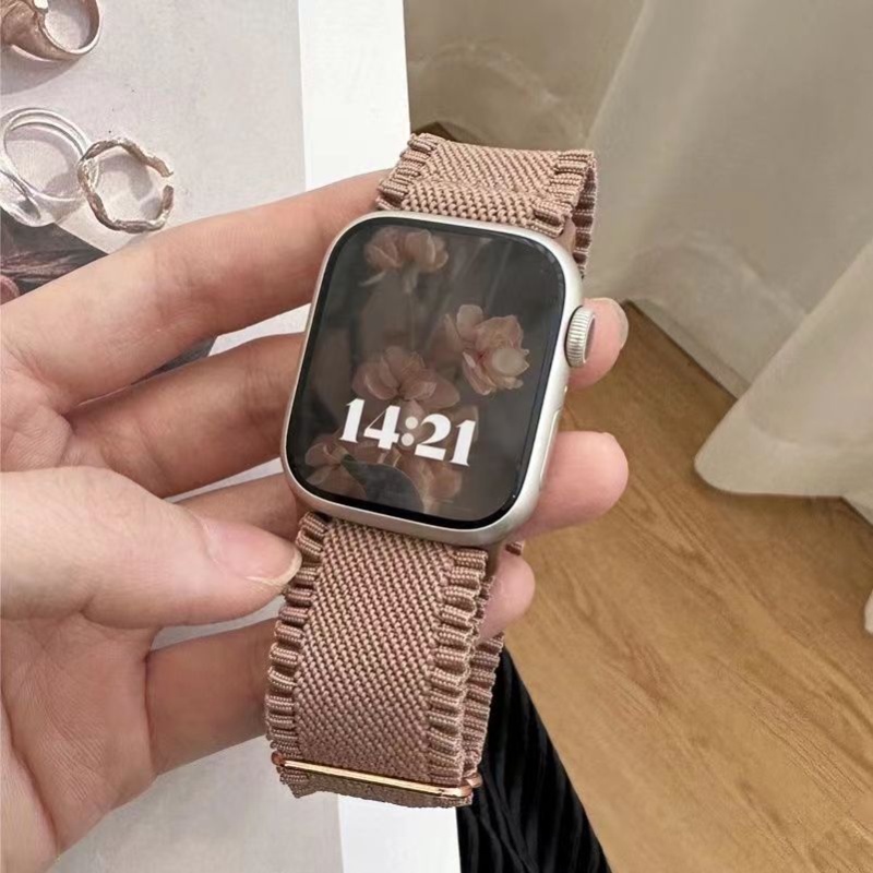 Dây Đeo Nylon Co Giãn Cho Đồng Hồ Thông Minh Apple Watch 8 se 7 6 5 3 44mm 40mm 49mm 45mm 41mm 42mm 38mm