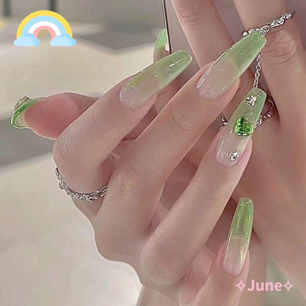 JUNE Hộp 24 / 24 Bông Hoa Thiết Kế Dễ Thương Chuyên Dùng|Móng Tay Giả Dạng Ấn Tiện Lợi