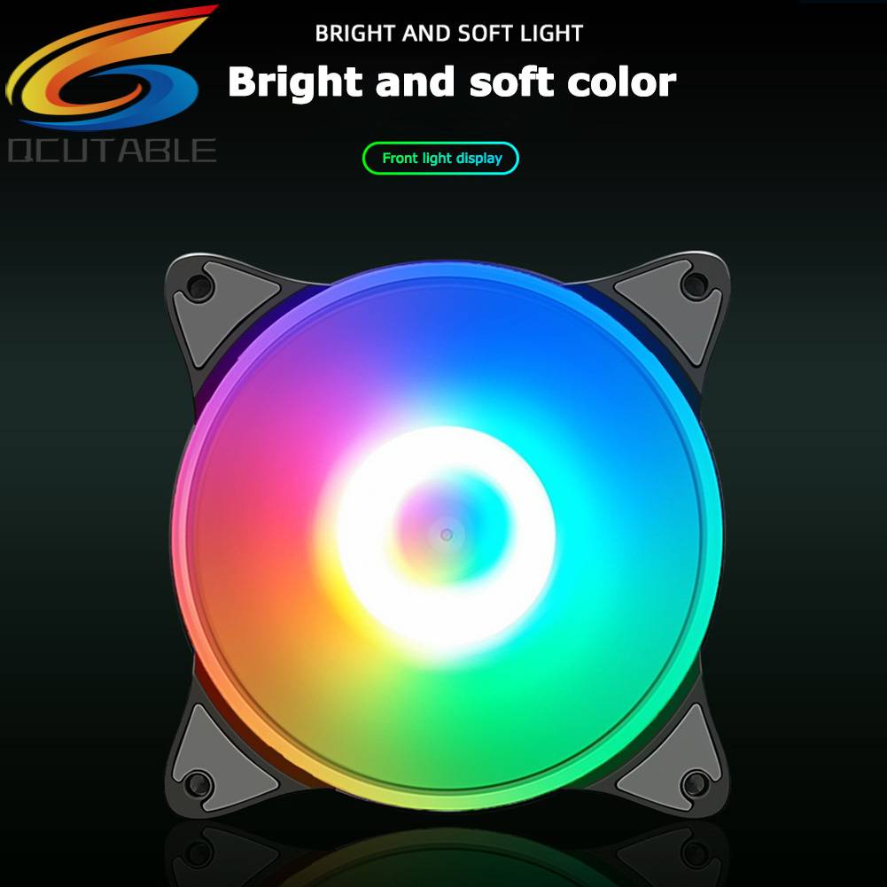 Quạt Làm Mát COOLMOON 12cm Đèn LED 5 Màu Cỡ Lớn 4Pin