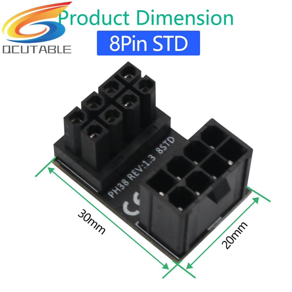 Bộ 2 Đầu Nối Chuyển Đổi Nguồn GPU ATX 8 Pin Góc Xoay 180 Độ