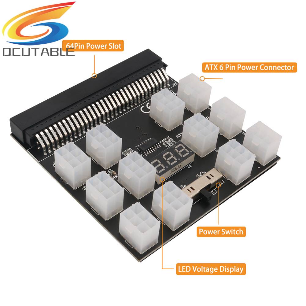 Bo Mạch Breakout 12 Cổng ATX 6 Pin 1200W Cho DPS-800GB 1200FB 1200QB A