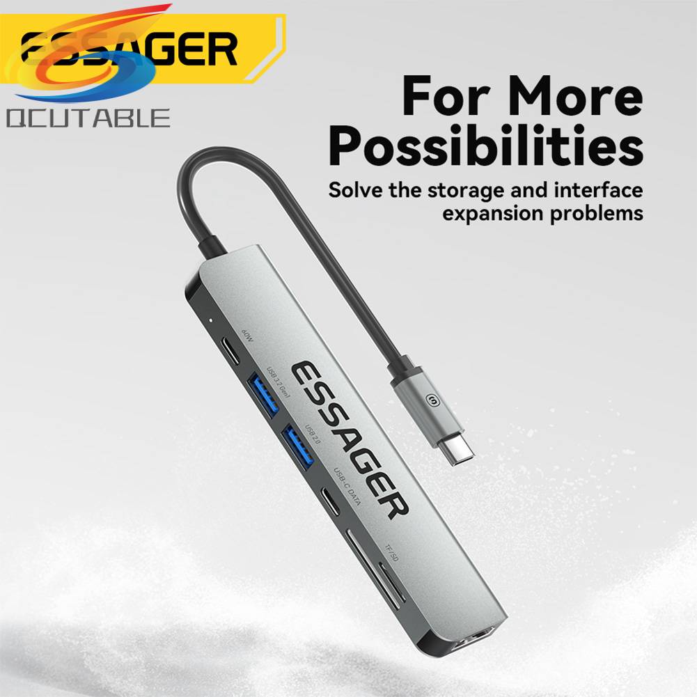 Bộ Chia Cổng USB Type-C HDMI 7 Trong 1 Hỗ Trợ PD60W