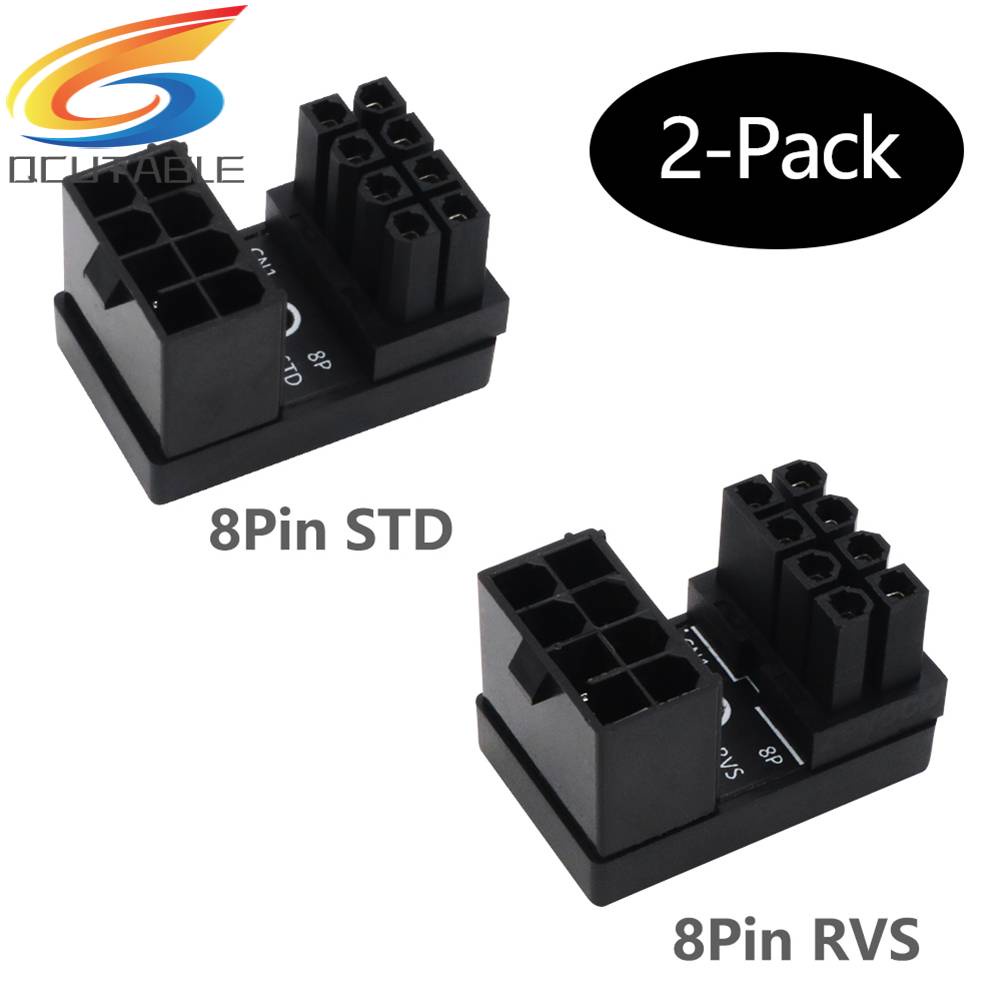 Đầu Chuyển Đổi ATX 8-Pin Female Sang 8pin Male 180 Độ Cho Thẻ Đồ Họa PC