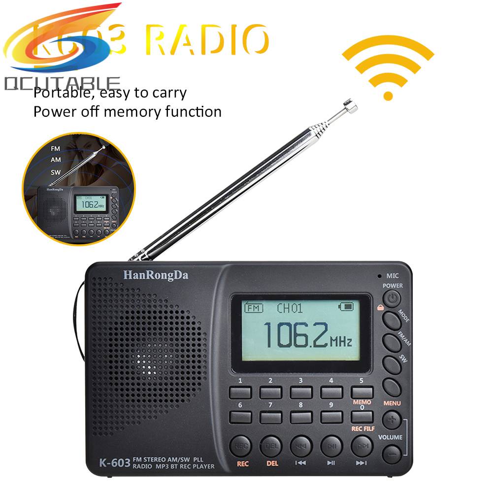 Radio AM FM SW Kỹ Thuật Số Cổng Sạc USB Hỗ Trợ Thẻ TF