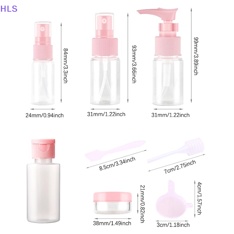 Set 11 Chai Rỗng Đựng Mỹ Phẩm Tiện Dụng Khi Đi Du Lịch