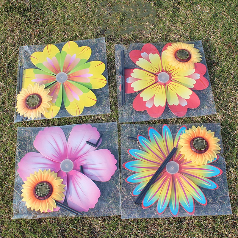 Qingyu Cối Xay Gió Một Lớp Thiết Kế Hoa Hướng Dương Nhiều Màu Sắc Đẹp Mắt