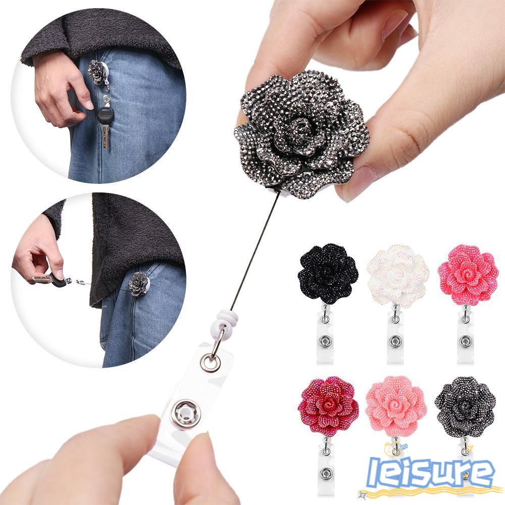 LEISURE Giá Đỡ Kẹp Thẻ Tên ID Chống Thất Lạc Chất Lượng Cao Có Thể Thu Gọn