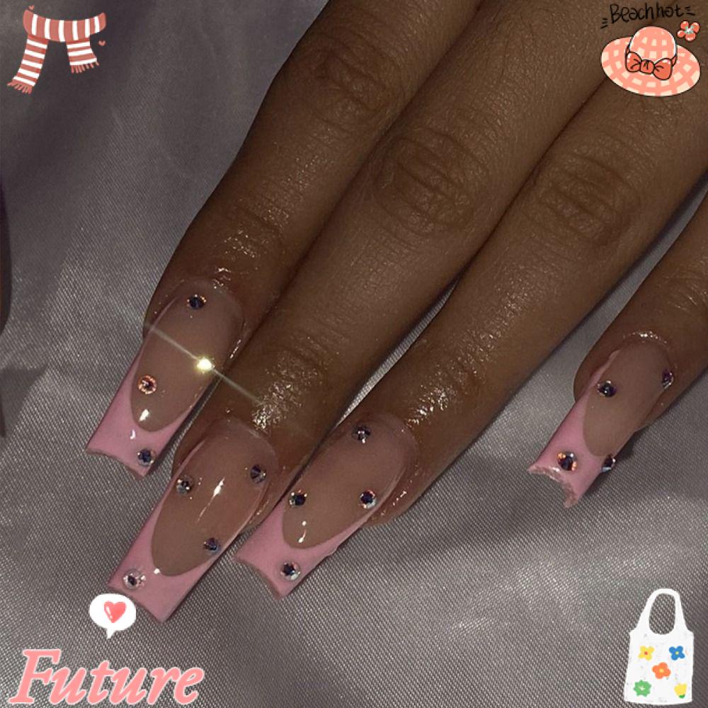 FUTURE Móng Tay Giả Ống Nước Trung Bình Có Thể Tháo Rời Che Phủ Toàn Diện Đầu Vuông Cho Nữ