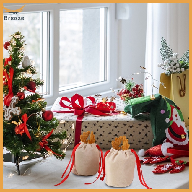 Set 10 Túi Đựng Kẹo Có Dây Rút Tái Sử Dụng Được Cho Dịp Halloween / Giáng Sinh