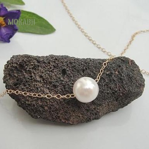 [Mok Abh] Vòng Cổ Choker Chất Liệu Hợp Kim Có Đính Ngọc Trai Giả Thời Trang