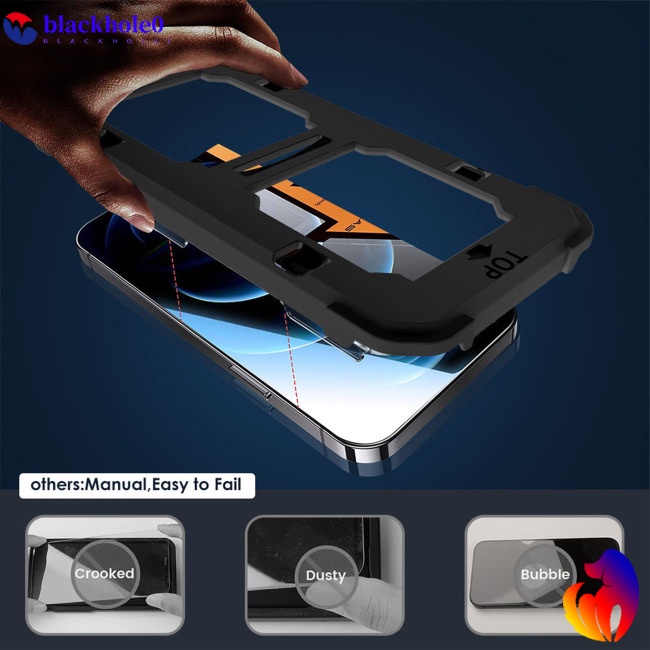 Kính Cường Lực Bảo Vệ Màn Hình Chống Tĩnh Điện Kèm Khay Lắp Đặt Cho Iphone14