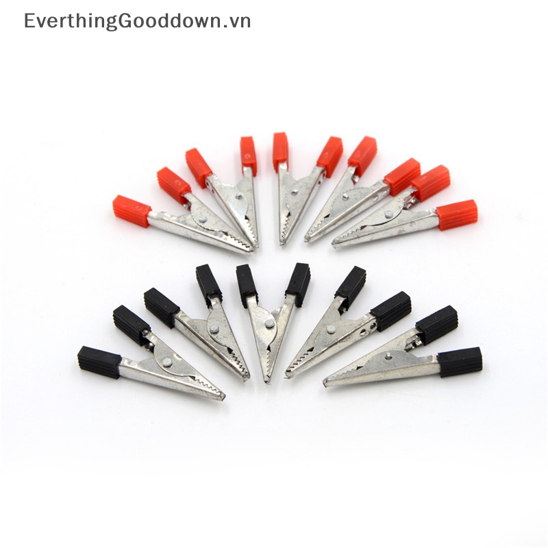 Set 10 Kẹp Cá Sấu Thử Điện 48mm Màu Đỏ + Đen vn