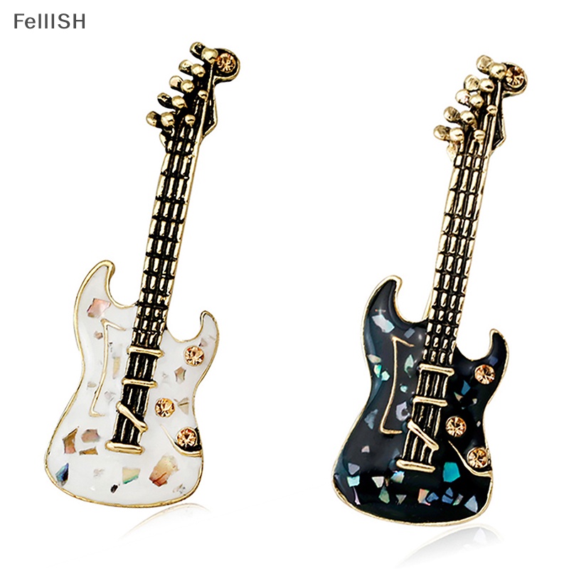 Ghim Cài Áo Hình Đàn Ghita Tráng Men Độc Đáo 439br